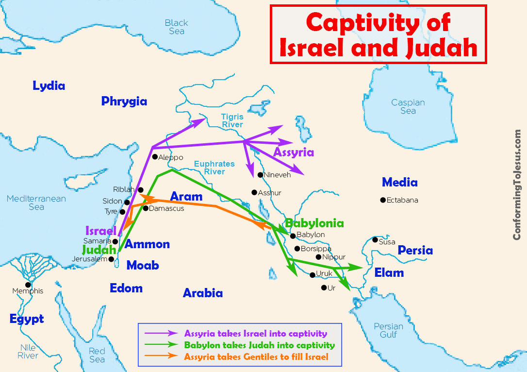 Israel Judah Exile & Captivity Map 1 