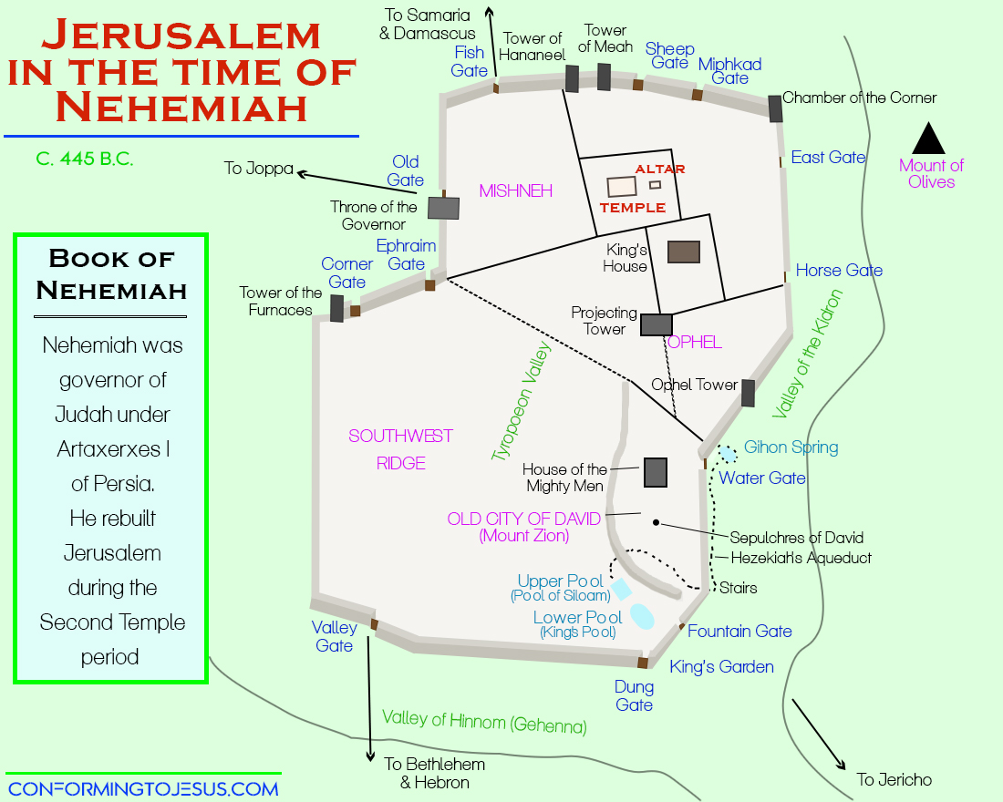 Jerusalem In The Time Of Nehemiah Map Second Temple Jerusalem