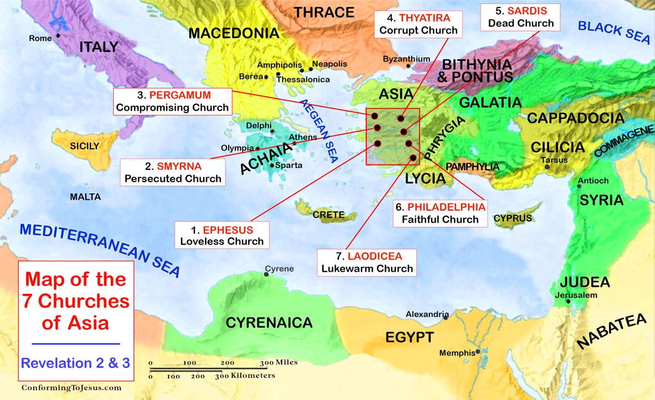 Chart Of The 7 Churches In Revelation